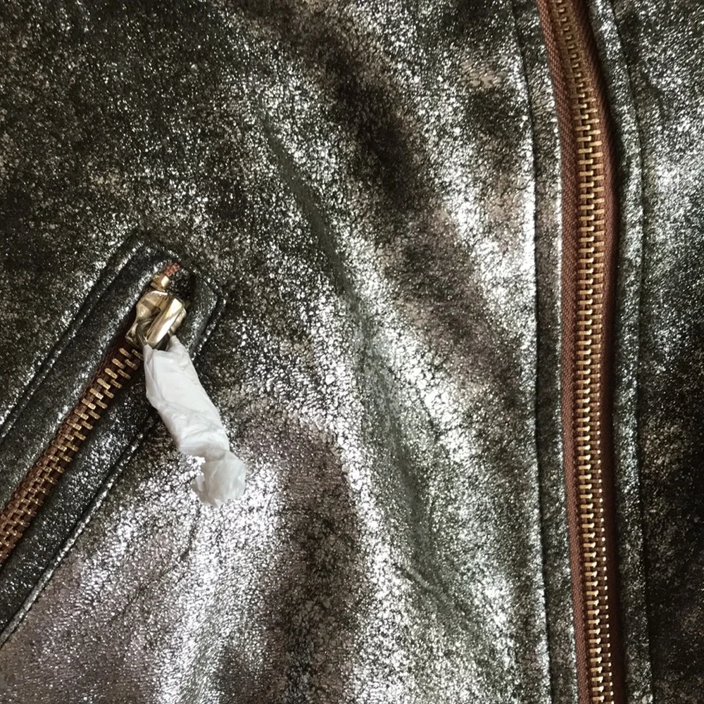 Zara metallic faux suede bomber jacket S - Picture 10 of 13